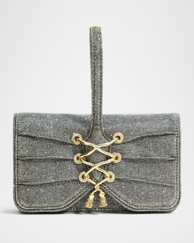 Alexis Bittar Lace-Up Glitter Wristlet