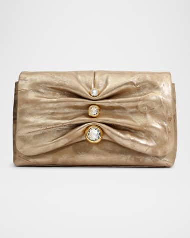Alexis Bittar Molton Ruched Metallic Leather Crossbody Bag