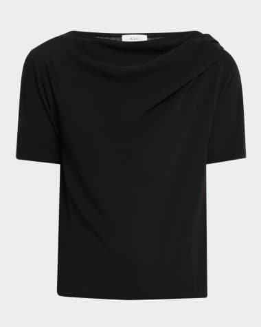 A.L.C. Lee Draped Short-Sleeve Tee