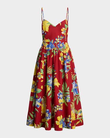 Polo Ralph Lauren Tropical-Floral Cotton Poplin Dress
