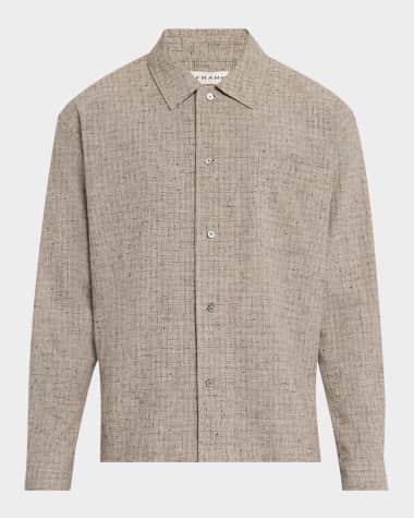 FRAME Men's Cotton and Linen Casual Button-Down Shirt