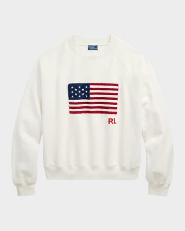 Polo Ralph Lauren Logo Flag French Terry Crewneck