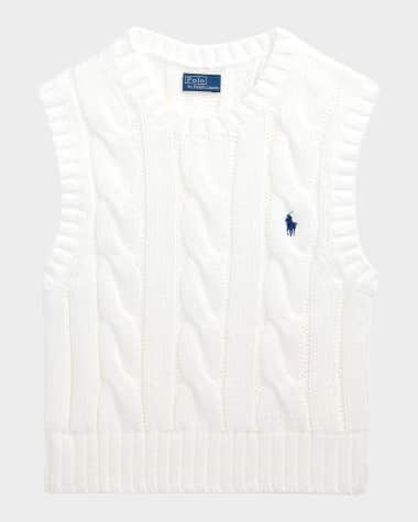 Polo Ralph Lauren Cable-Knit Cotton Cropped Vest