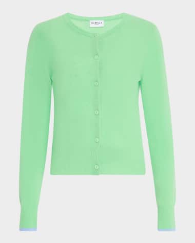 Marella Orlanda1 Crewneck Wool-Cashmere Cardigan