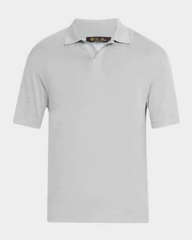 Loro Piana Men's Mazzorbo Silk and Cotton Polo Shirt