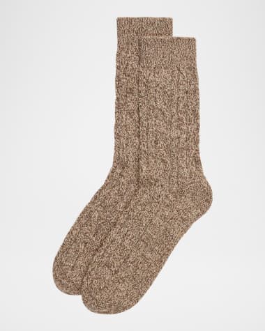 Loro Piana Men's Treccia Baby Cashmere Crew Socks