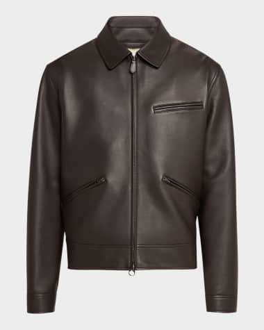 Loro Piana Men's Gail Calfskin Full-Zip Blouson