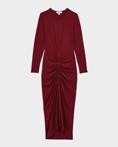 Reiss Ginny Ruched Bodycon Midi Dress