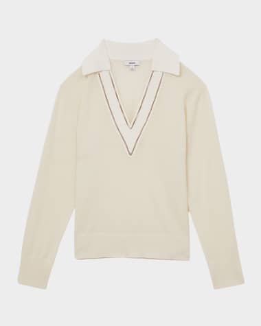 Reiss Nina Collared Wool Cricket Sweater