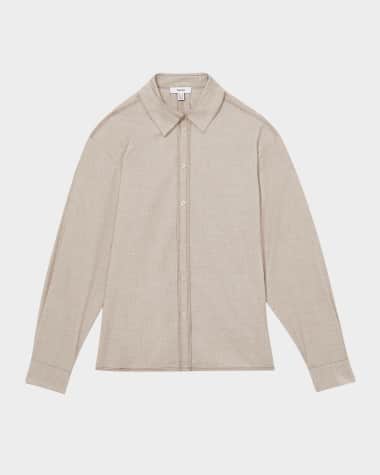 Reiss Nova Topstitched Button-Down Shirt