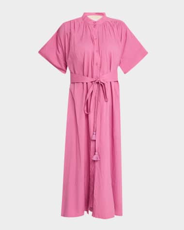 Vanessa Bruno Ciao Ruched Cotton Midi Shirtdress