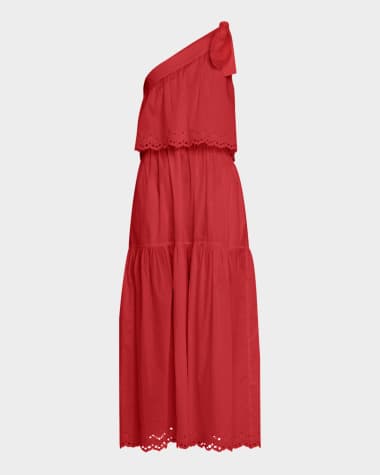 Vanessa Bruno Cora Tiered One-Shoulder Midi Dress