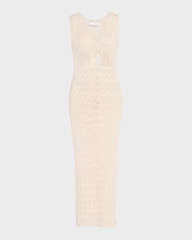 Vanessa Bruno Elka Sleeveless Pointelle-Knit Midi Dress