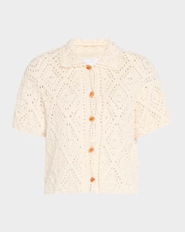 Vanessa Bruno Emarya Pointelle-Knit Cotton Cardigan