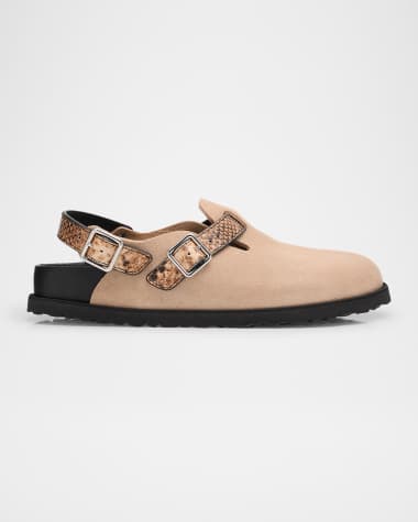 1774 Birkenstock Tokio Mixed Leather Slingback Mules