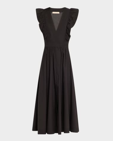 Vanessa Bruno Ermione Sleeveless Ruffle Midi Wrap Dress