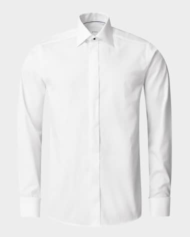Eton Men's Jacquard French-Cuff Contemporary Fit Dress Shirt