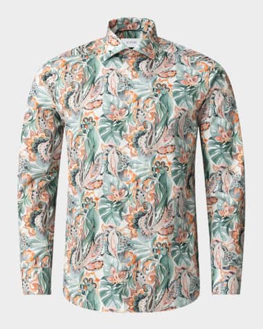 Eton Men's Signature Twill Multicolor Parrot Dress Shirt