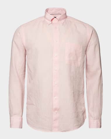 Eton Men's Signature Linen Contemporary Fit Casual Button-Down Shirt