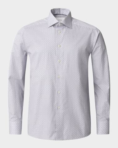 Eton Men's Signature Twill Mosaic-Print Slim Fit Dress Shirt