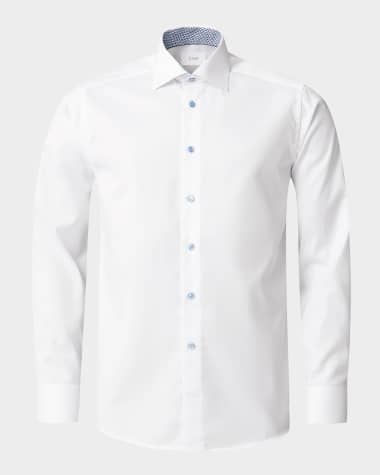 Eton Men's Signature Twill Contrast-Cuff Dress Shirt