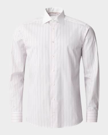 Eton Men's Elevated Pique Stripe Contemporary-Fit Dress Shirt