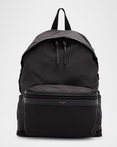 Saint Laurent Men's City Nylon and Leather Backpack