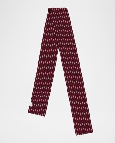 Saint Laurent Men's Prince de Galles Pinstripe Scarf