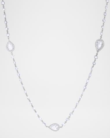 64 Facets 18K White Gold Ethereal Diamond Necklace, 12.15tcw