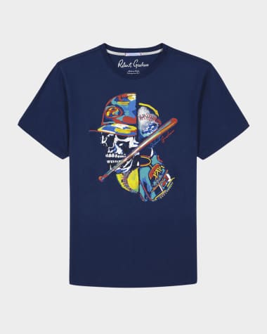 Robert Graham Men's Skull Slugger Graphic T-Shirt