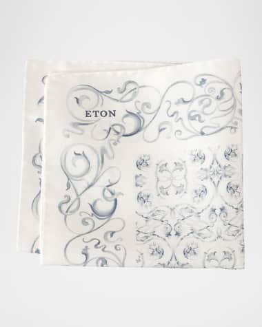 Eton Men's Floral Silk Pocket Square