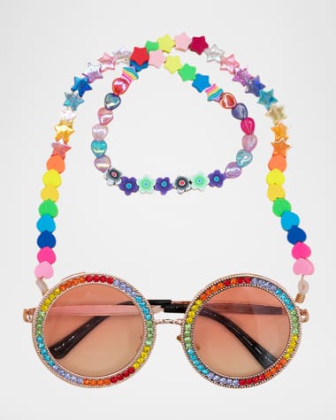 Bari Lynn Rhinestone Embellished Round Sunnies