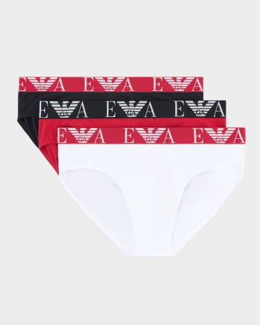 Emporio Armani Men's Monogram 3-Pack Cotton Briefs