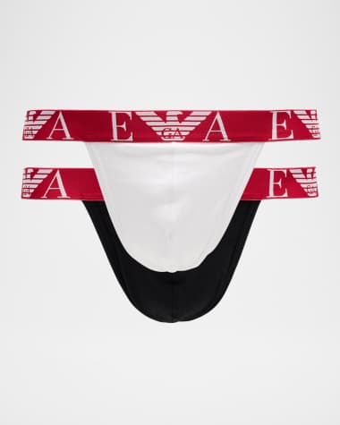 Emporio Armani Men's Bold Monogram Two-Pack Cotton Jock Straps