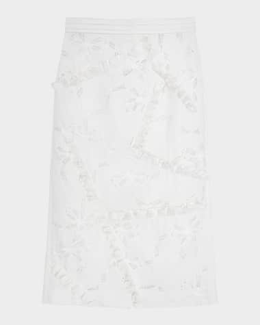 SHUSHU/TONG Lace Bow Patchwork Skirt
