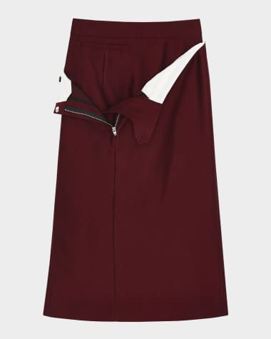 SHUSHU/TONG Double-Layere Twill Skirt