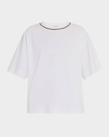 Brunello Cucinelli Monili Crewneck Short-Sleeve T-Shirt