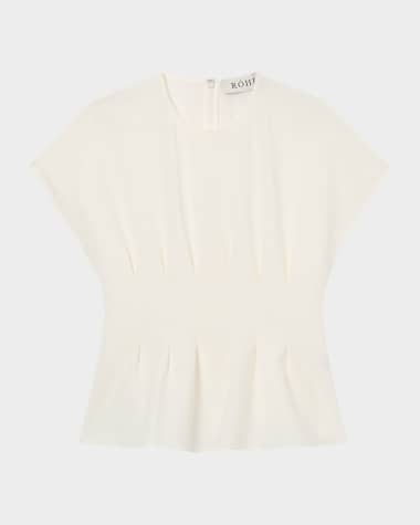 Rohe Short-Sleeve Sculptural Waisted Top