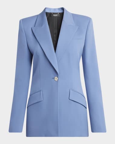 Versace Wool Gabardine Single-Breasted Informal Jacket