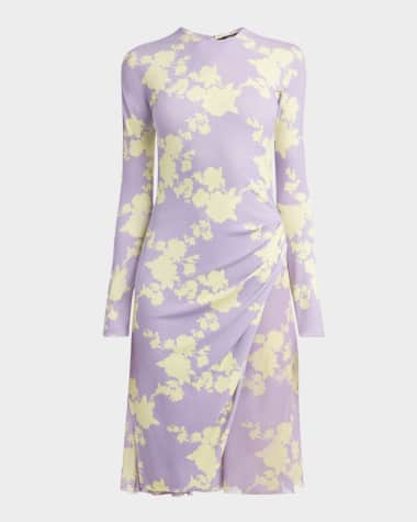 Versace Wild Roses Crepe Jersey Dress
