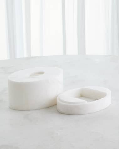 Global Views Oval Amenities Set & Tissue Box Cover