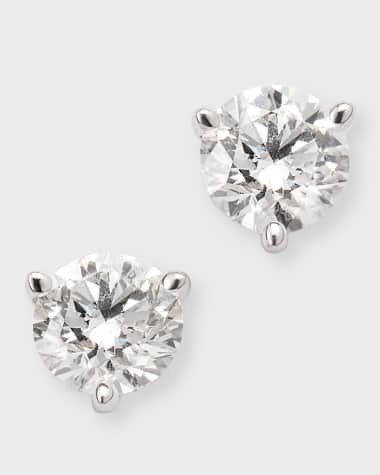 Neiman Marcus Diamonds 18K White Gold Martini Diamond Stud Earrings, 1.03tcw