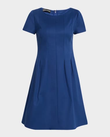 Emporio Armani Pleated Fit-&-Flare Mini Dress