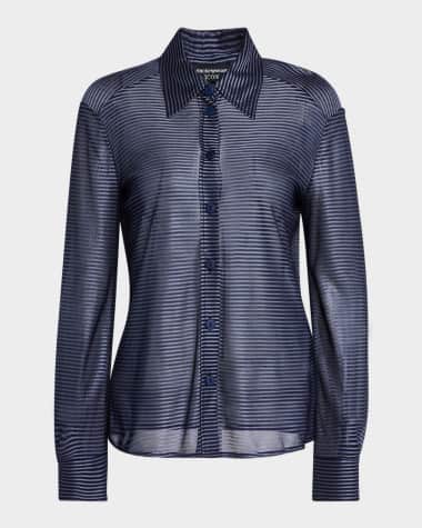 Emporio Armani Button-Down Striped Viscose Shirt