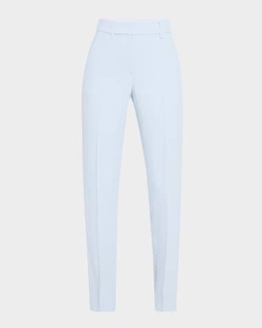 Emporio Armani Creased Straight-Leg Cady Crepe Trousers