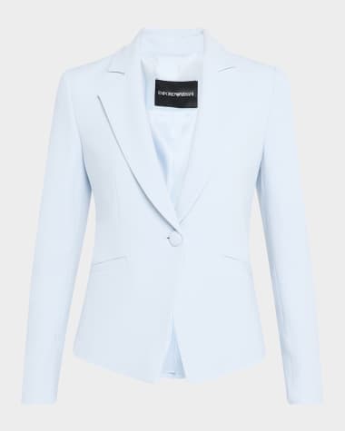 Emporio Armani Single-Button Cady Crepe Blazer
