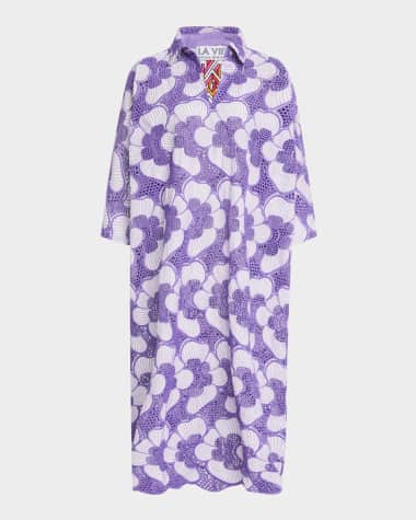 La Vie Style House Embroidered Floral Lace Everyday Midi Dress