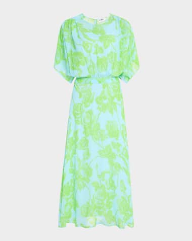 Essentiel Antwerp Hikart Fluid Floral Midi Dress