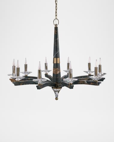 John-Richard Collection Inverness 10-Light Marble Chandelier, 53" Round