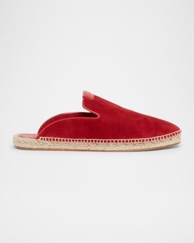 Lanvin Men's Suede Espadrille Slides
